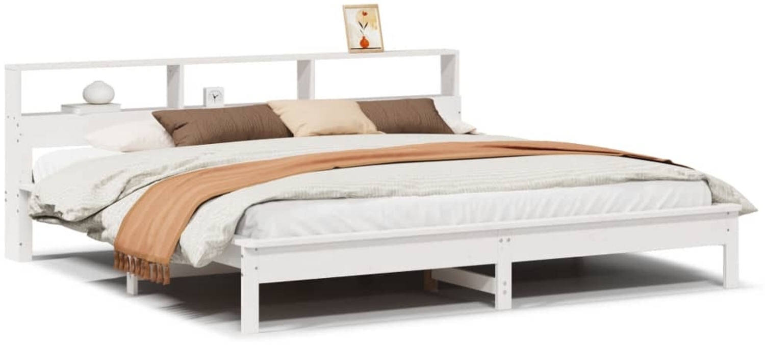 vidaXL Massivholzbett ohne Matratze Weiß 180x200 cm Kiefernholz 3309729 Bild 1