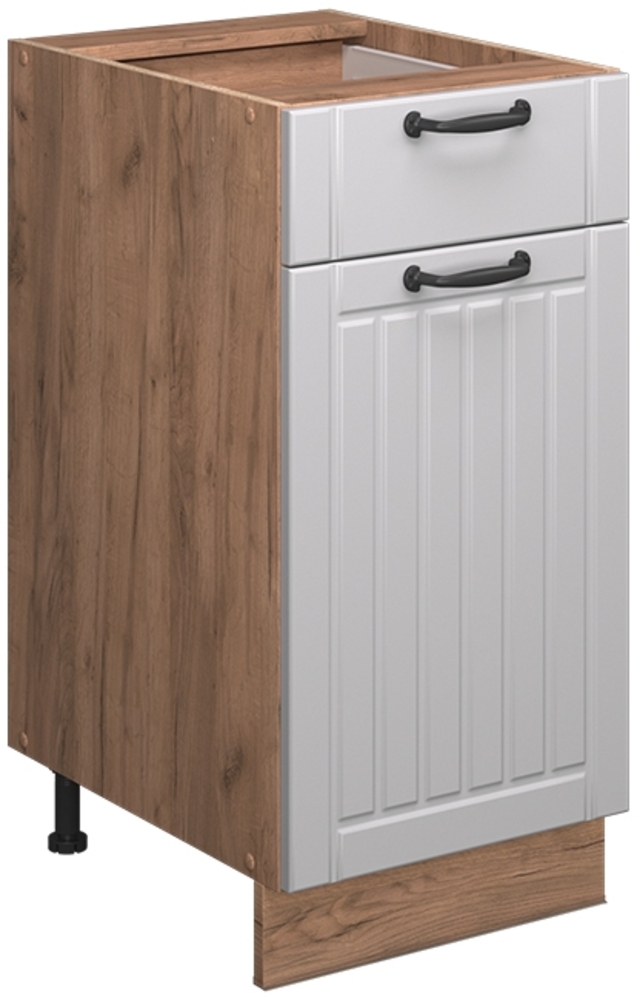 Küchenunterschrank Fame-Line Weiß Landhaus 40 cm , AP Marmor Vicco Bild 1