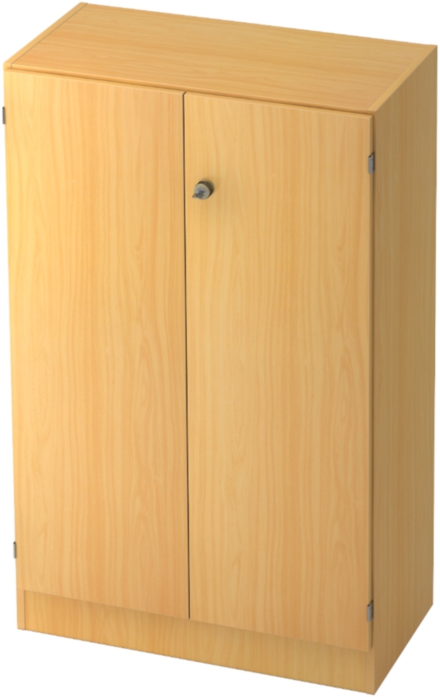 bümö office Aktenschrank abschließbar, Büroschrank klein aus FSC-Holz, 80cm breit in Buche - abschließbarer Schrank, Büroschrank abschließbar, Büro Möbel Schrank System, 6550-6-6-SG Bild 1