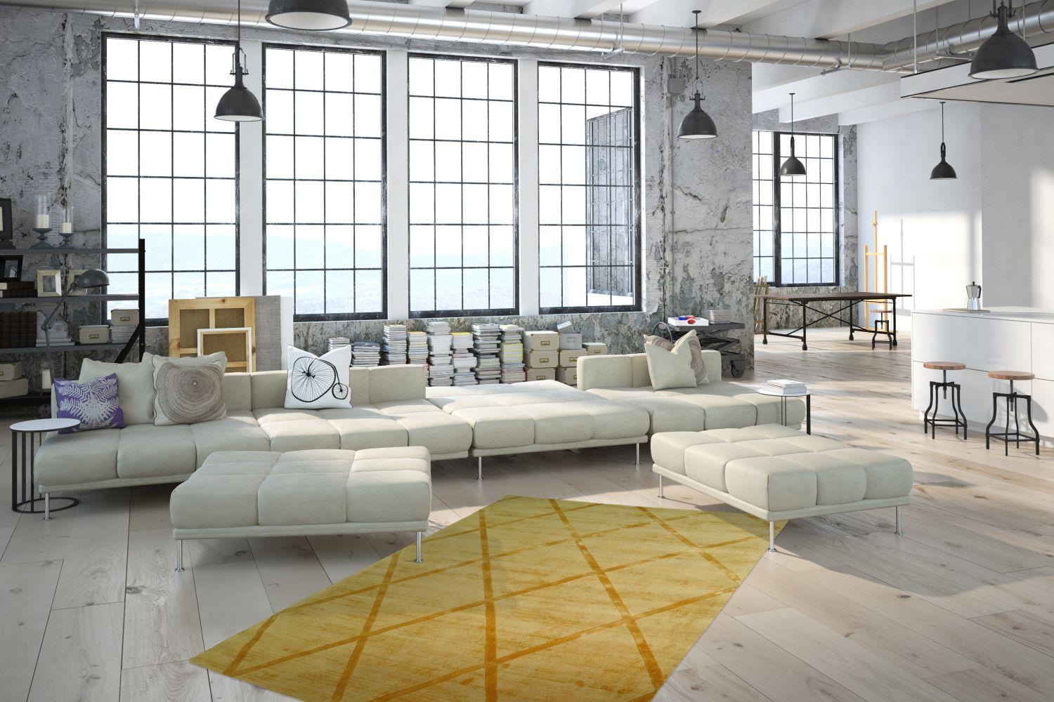 Teppich SchoenesWohnen24 Luxury 210 Gelb 200x290 cm Bild 1