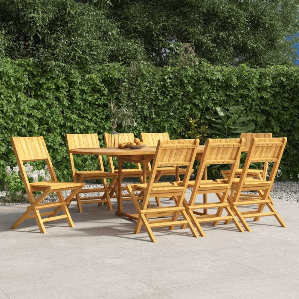 vidaXL Gartenstühle 8 Stk. Klappbar 47x61x90 cm Massivholz Teak 3155060 Bild 1