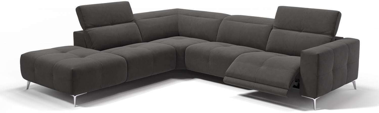 Sofanella Ecksofa MARBELLA Polsterecke Eckcouch Stoffsofa in Dunkelgrau Bild 1