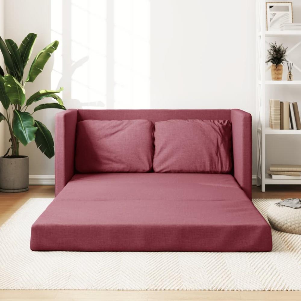 vidaXL Bodensofa mit Schlaffunktion Weinrot 112x174x55 cm Stoff 353967 Bild 1