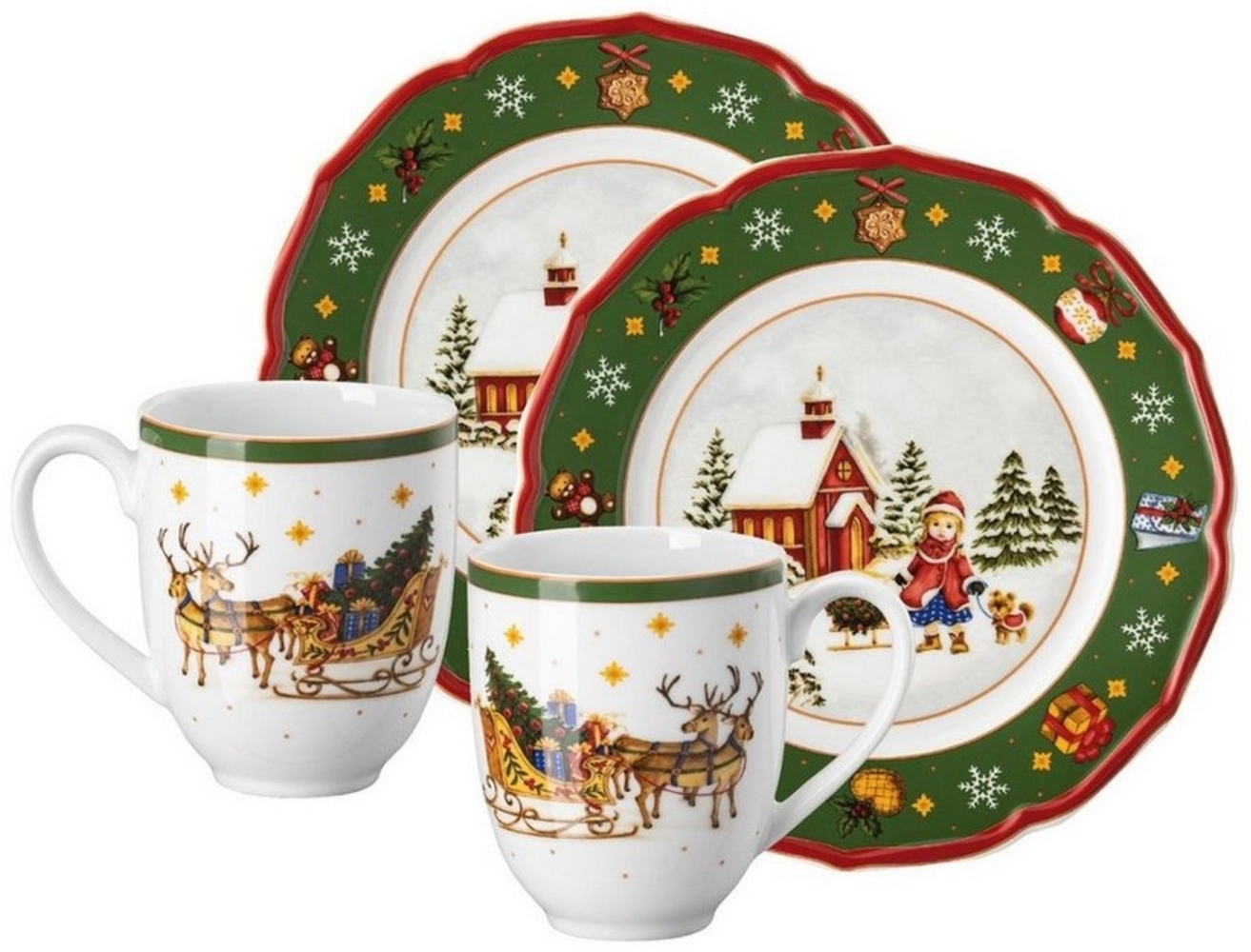 Hutschenreuther Happy Wintertime Geschirr-Set 4-teilig Grün Bild 1