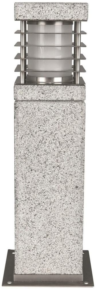 Heitronic Nr. 37261-HE Sockelleuchte La Mer edelstahl E27 IP44 Granit 40cm Bild 1