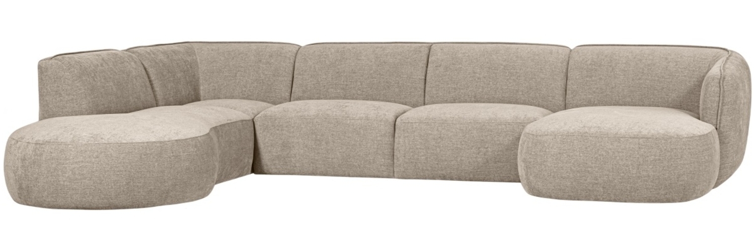 Sofa Polly U-Form aus Webstoff Links, Sand Bild 1