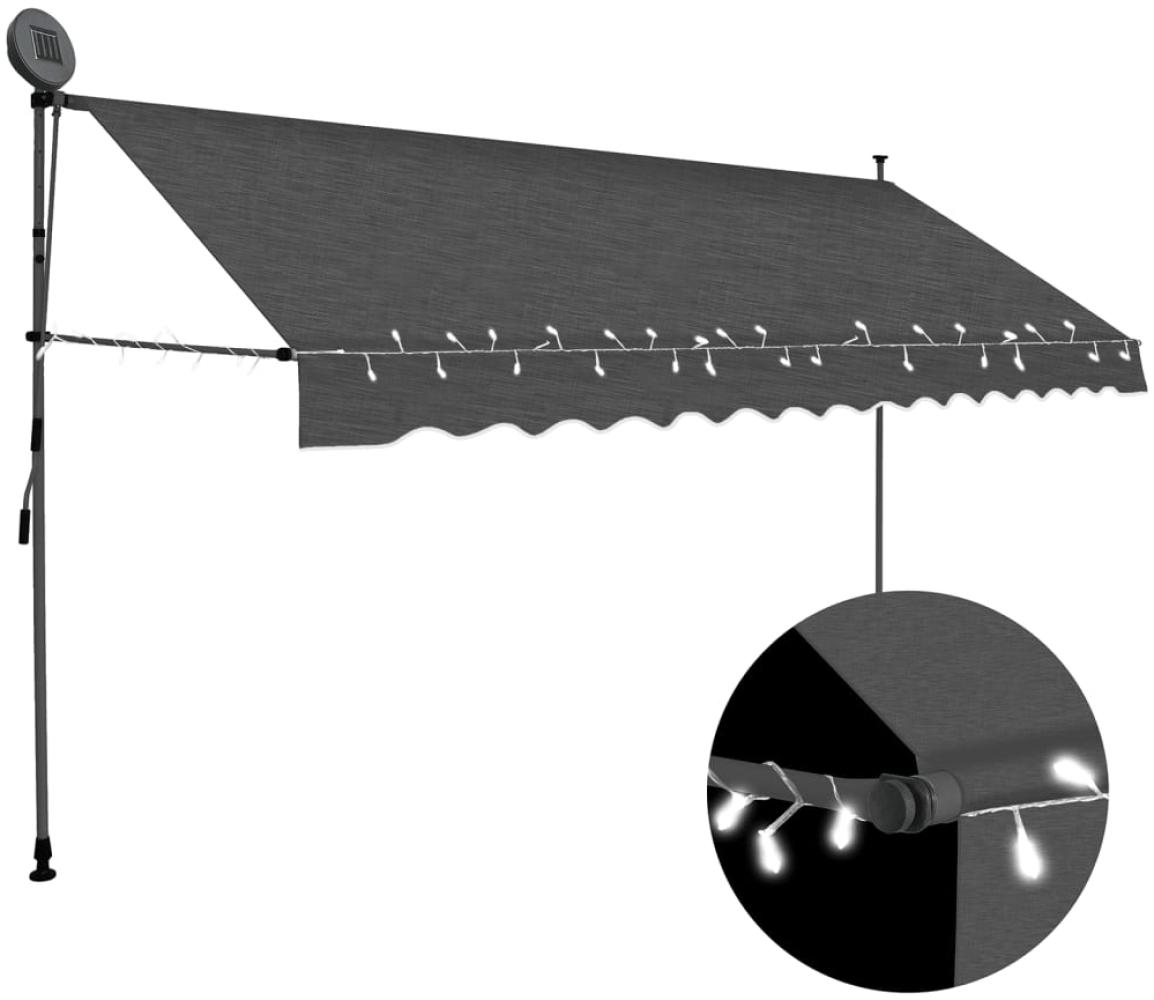 vidaXL Einziehbare Markise Handbetrieben mit LED 400 cm Anthrazit 145868 Bild 1