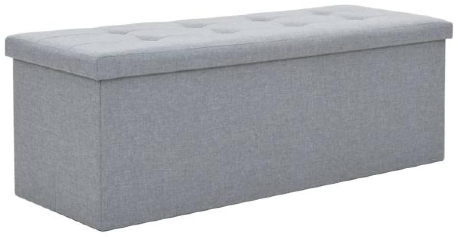 Faltbare Sitzbank Leinenoptik 110×38×38 cm Hellgrau Bild 1