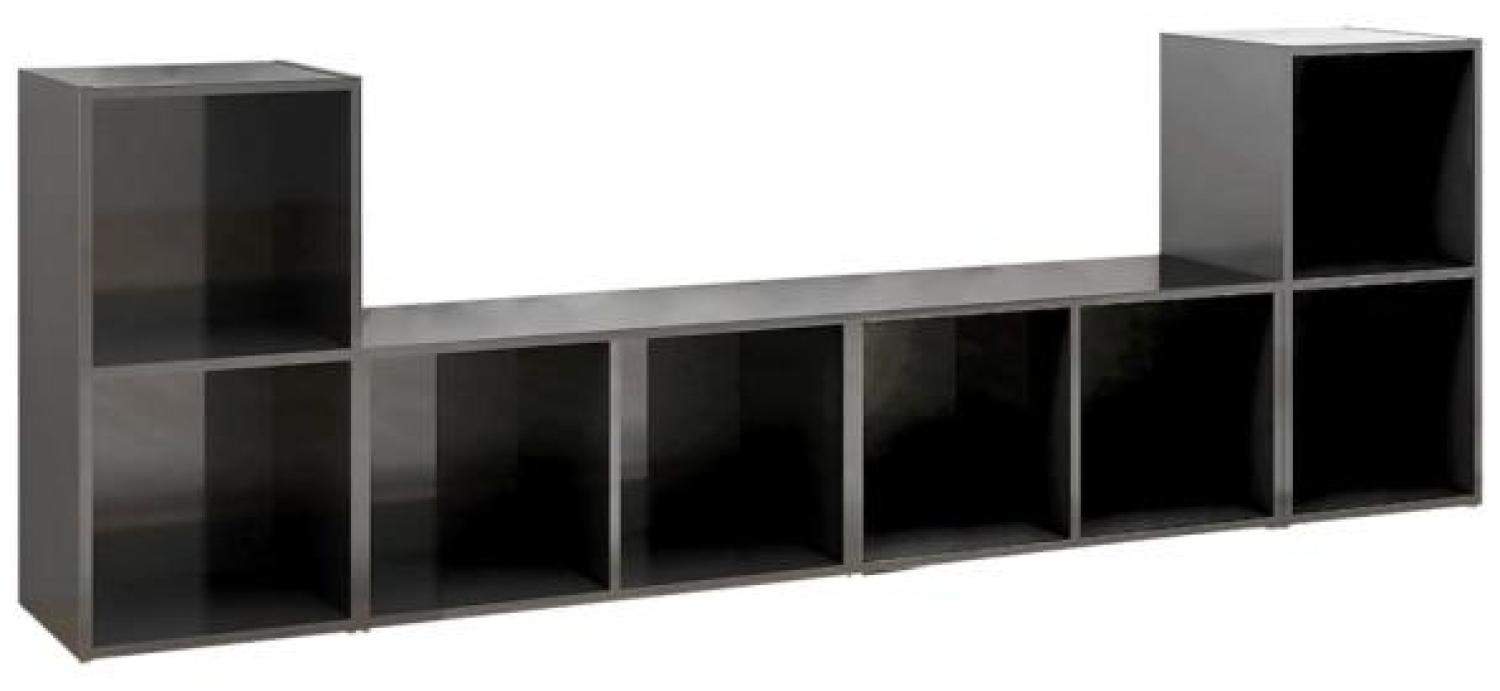 vidaXL TV-Schränke 4 Stk. Hochglanz-Grau 72x35x36,5 cm Holzwerkstoff 3079978 Bild 1