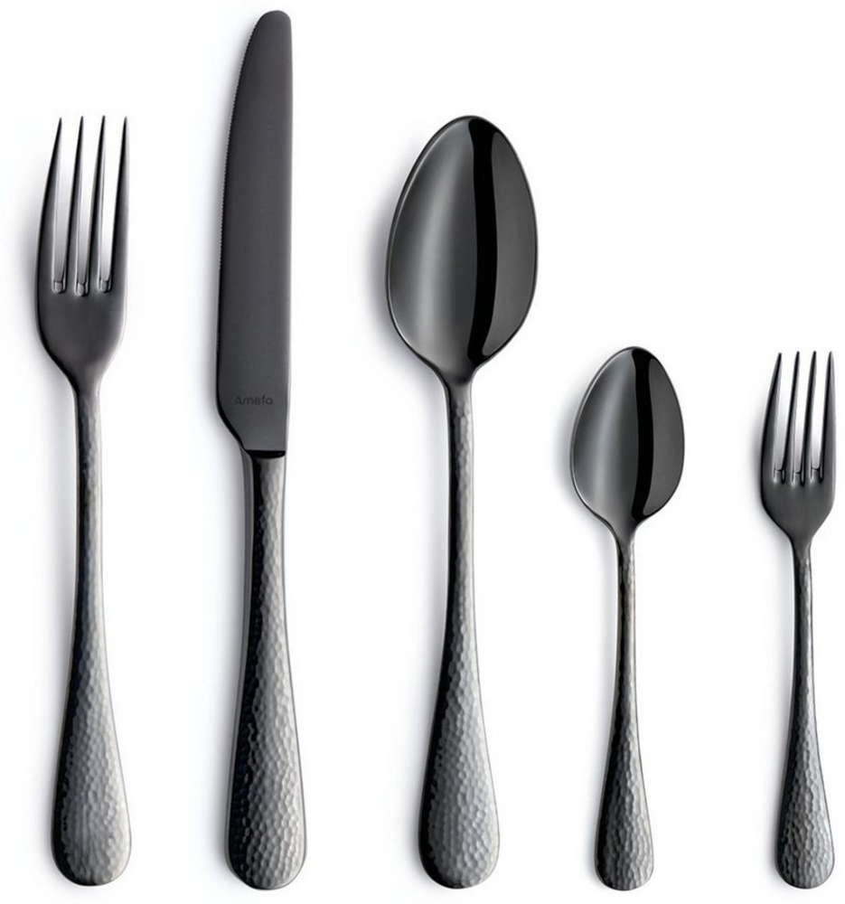 Amefa SIERRA Besteckset 30-teilig PVD schwarz gehämmert Bild 1