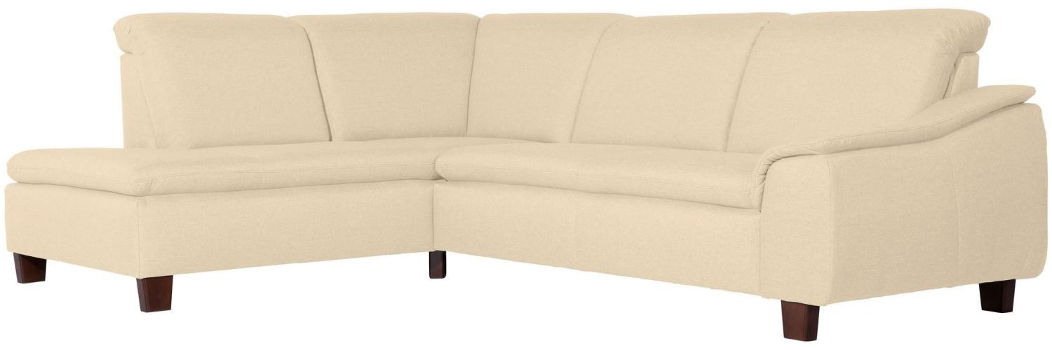 Ecksofa mit Ottomane rechts Katti Bezug Flachgewebe Buche nussbaum dunkel / beige 22912 Bild 1