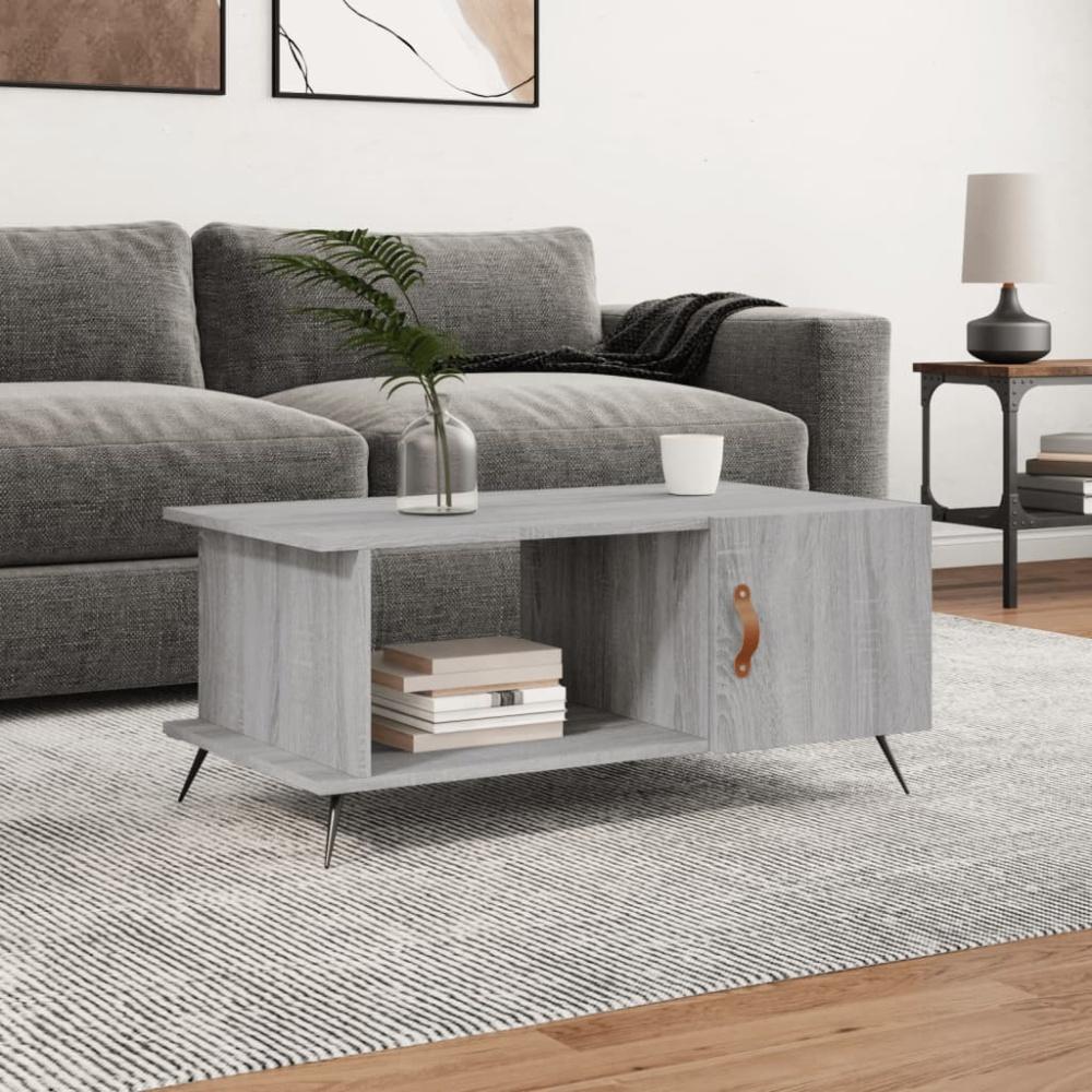 vidaXL Couchtisch Grau Sonoma 90x50x40 cm Holzwerkstoff 829466 Bild 1