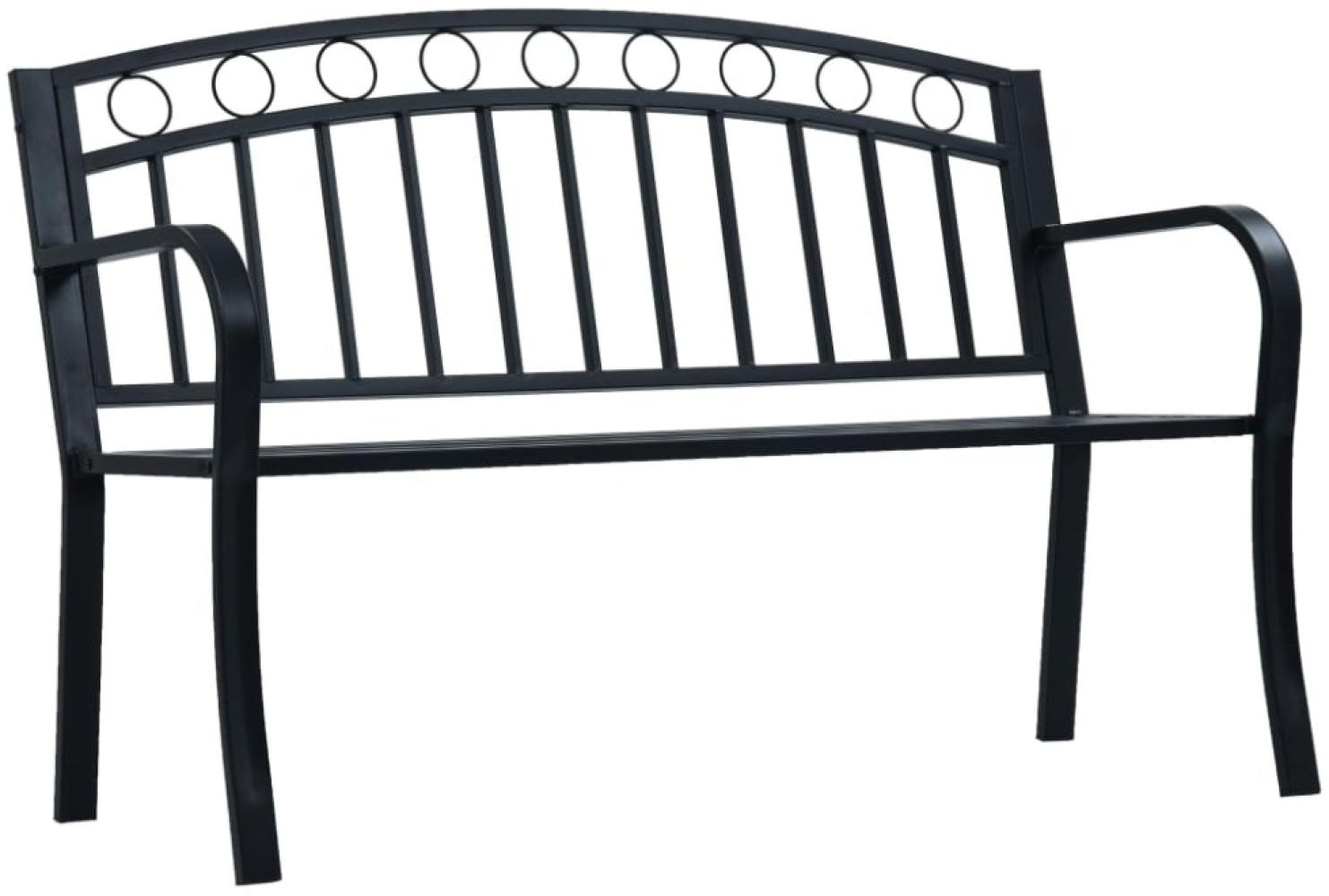 vidaXL Gartenbank 125 cm Schwarz Stahl 47945 Bild 1