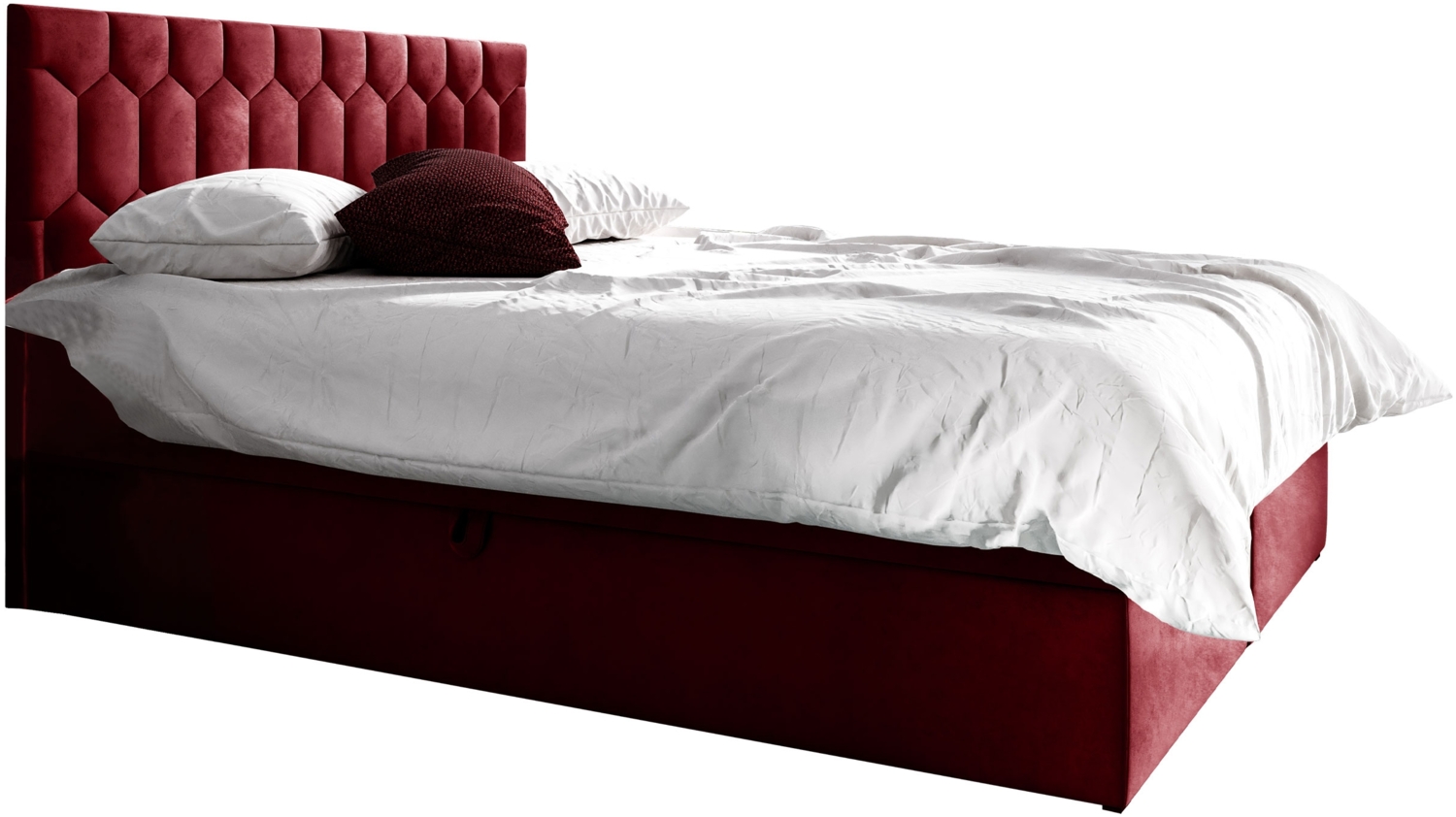 Boxspringbett 'Paremo M24', rot, 160 x 200 cm Bild 1