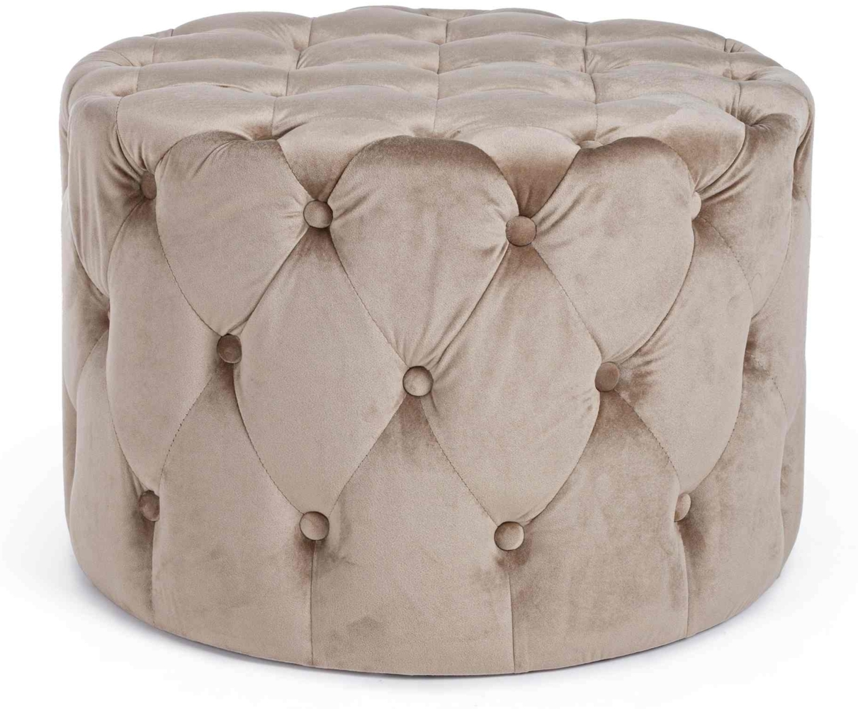 Pouf Lorella in Samt-Optik, Taupe, 60 x 60 x 42 cm Bild 1