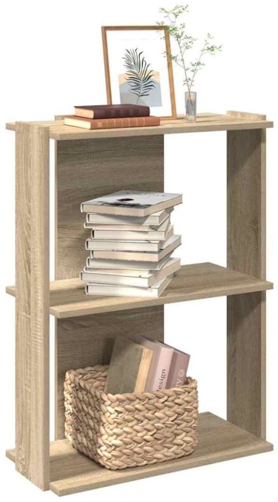 vidaXL Bücherregal 3 Böden Sonoma-Eiche 60x30x80 cm Holzwerkstoff Bild 1