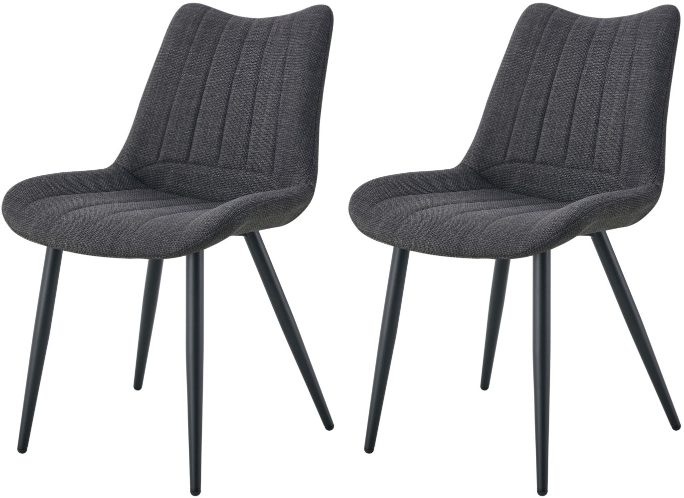 Helsinki Stuhl 2er Set - Stuhl (B/H/T): 53 x 86 x 59 cm in Anthrazit Bild 1