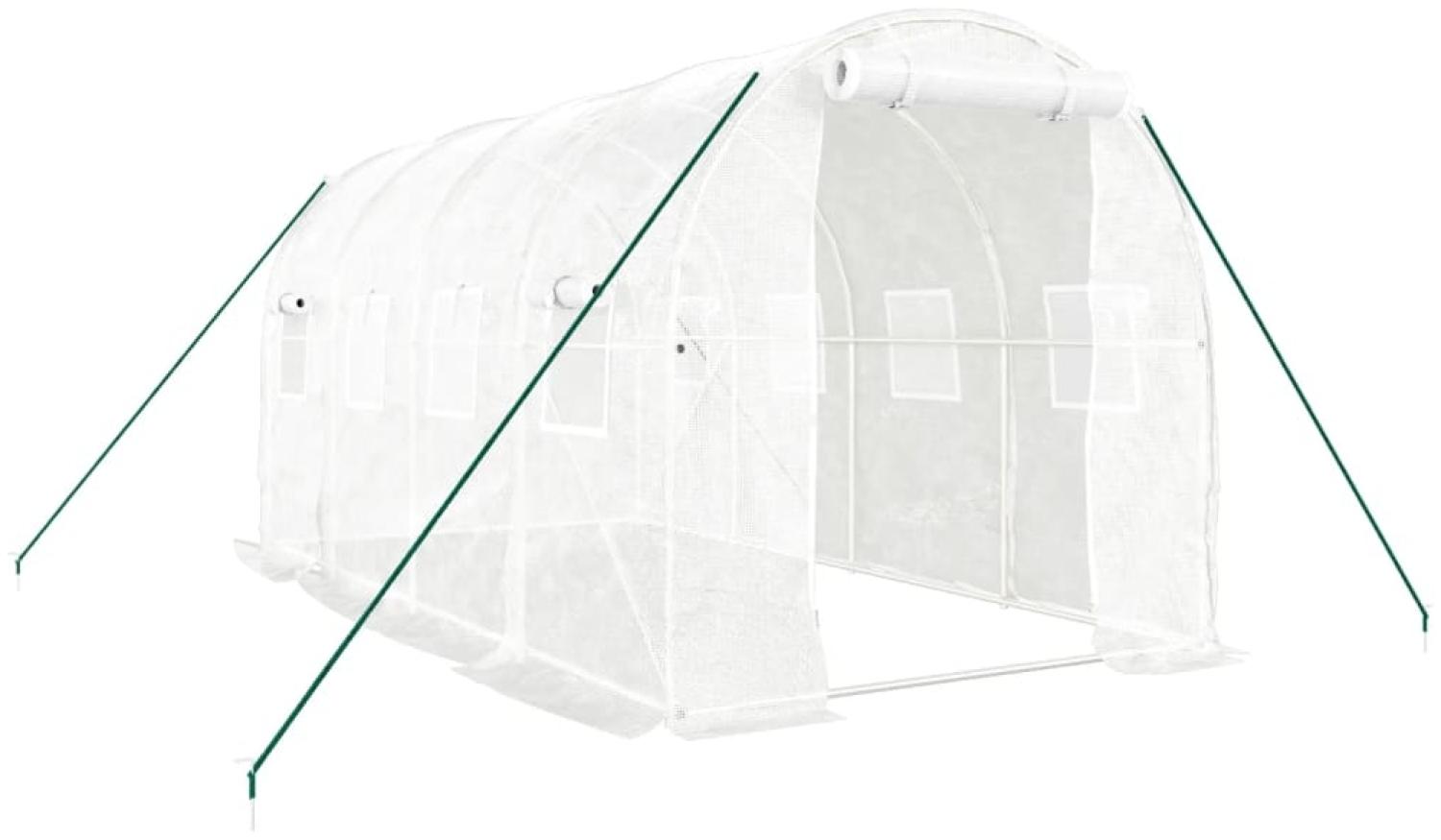 vidaXL Gewächshaus mit Stahlrahmen Weiß 8 m² 4x2x2 m 3188028 Bild 1