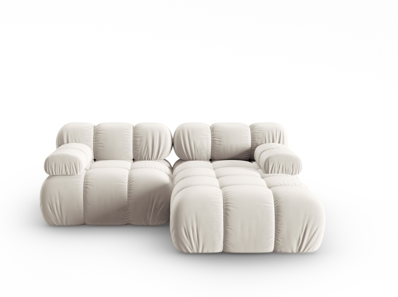 Micadoni Modulares Ecksofa Bellis 3-Sitzer Rechts Samt Bluvel Dunkelbeige Bild 1