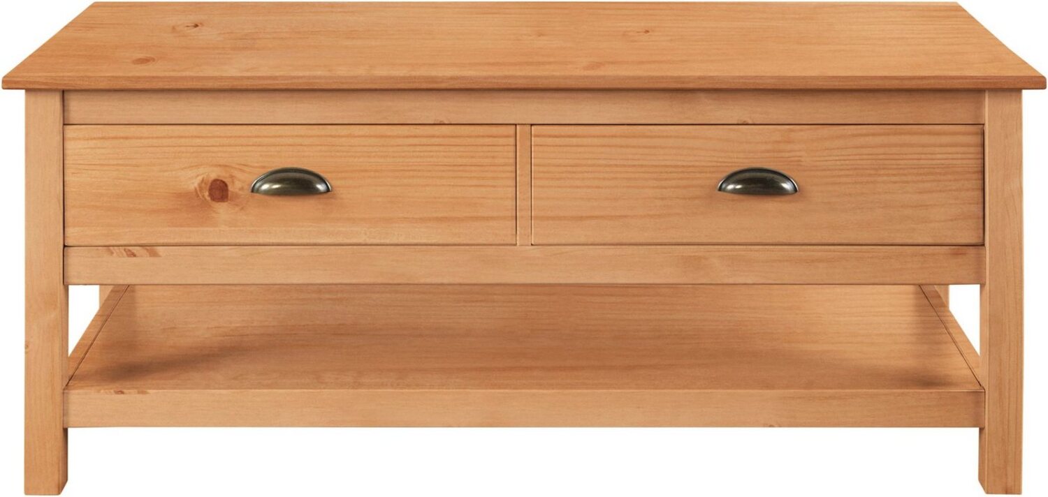Home affaire Couchtisch Schröder, mit 2 Schubladen und 1 Einlegeboden, aus massivem Kiefernholz Bild 1