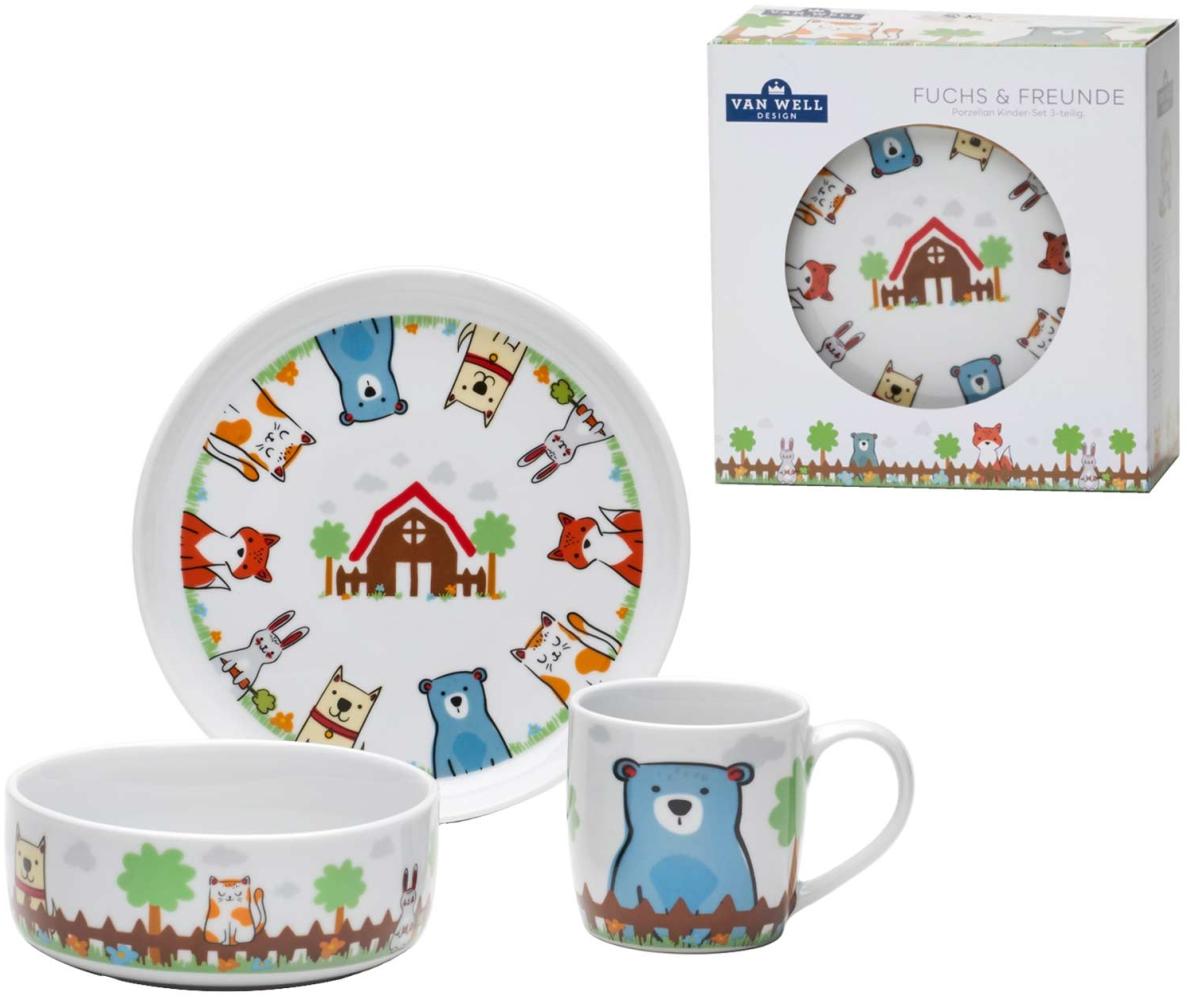 Van Well Kindergeschirr Set 3-teilig Fuchs und Freunde Bild 1