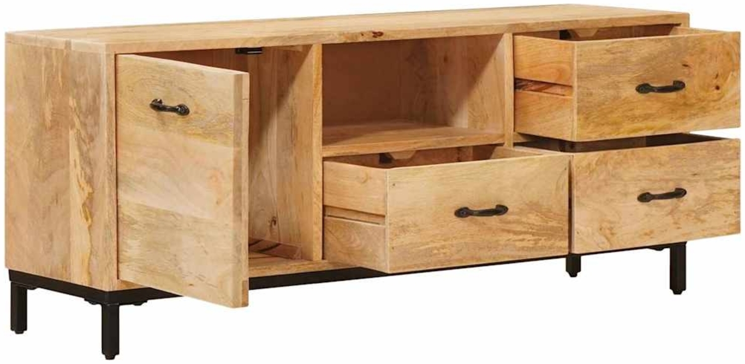 vidaXL TV-Ständer Braun 110 x 30 x 46 cm Massivholz Mango 4104604 Bild 1