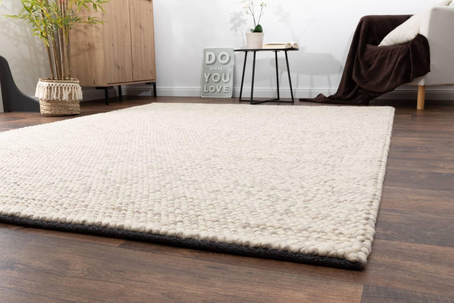 Handweb Teppich Larbach, Farbe: Beige, Größe: 140x200 cm Bild 1