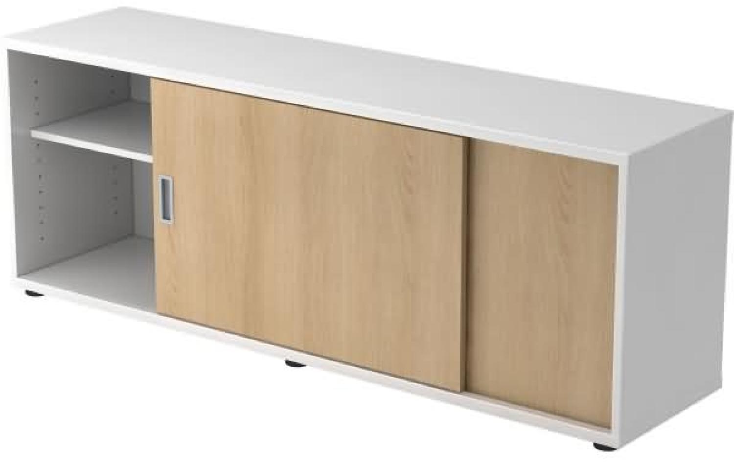 Sideboard 1,5 OH BxTxH 160x40x59,6cm Weiß/Eiche Bild 1