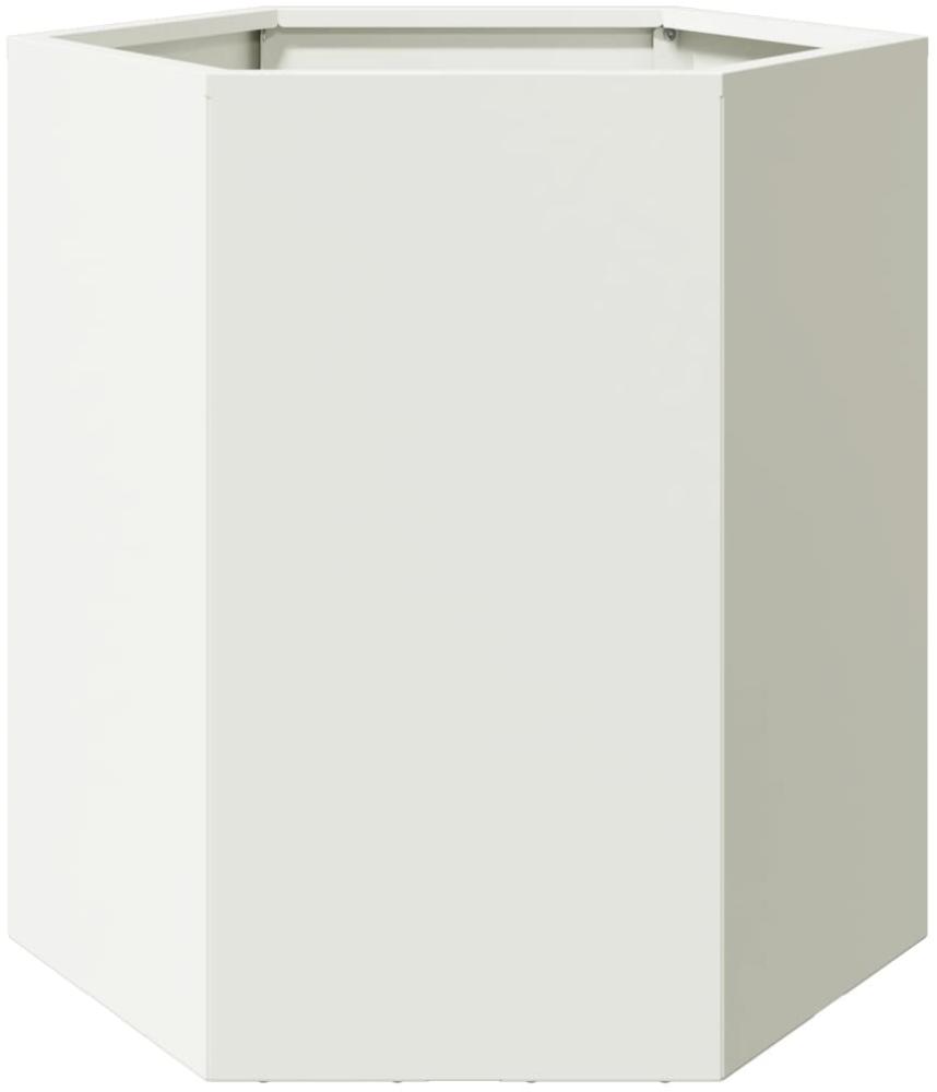 vidaXL Pflanzkübel Weiß Sechseckig 46x40x45 Stahl 851110 Bild 1