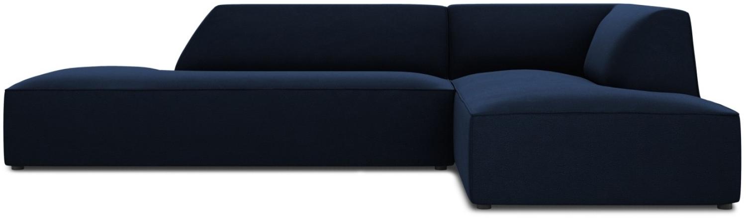 Micadoni 4-Sitzer Samtstoff Modular Ecke rechts Sofa Ruby | Bezug Royal Blue | Beinfarbe Black Plastic Bild 1