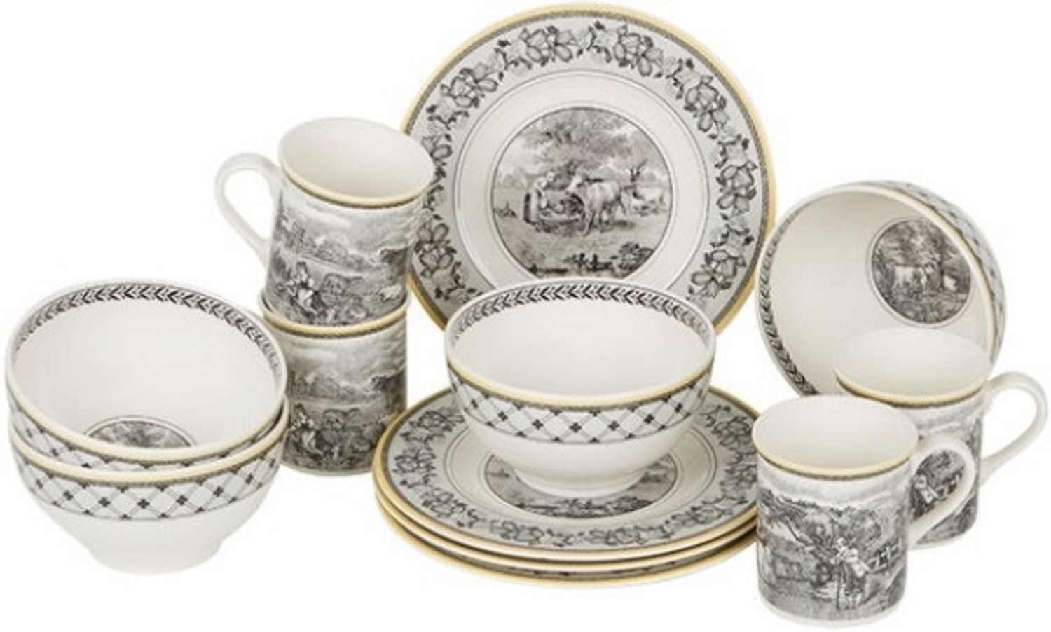 Villeroy & Boch Audun Ferme Frühstücks-Set für 4 Personen / 12 Teile Bild 1