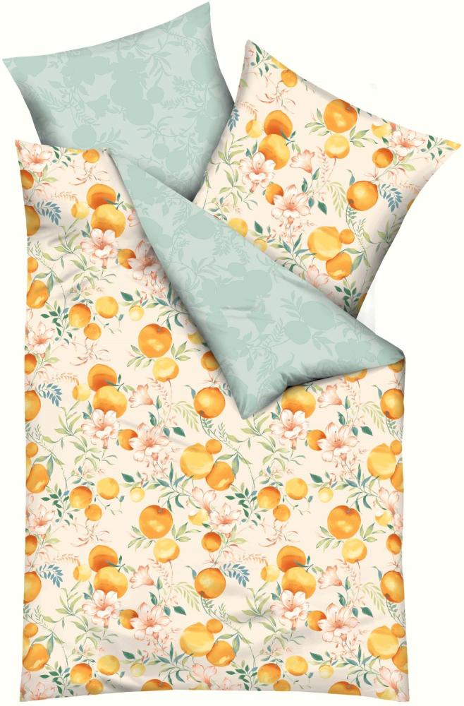 kaeppel Mako-Satin Bettwäsche 155x220 Orange Blossom Mandarine Wende 207-617 Bild 1