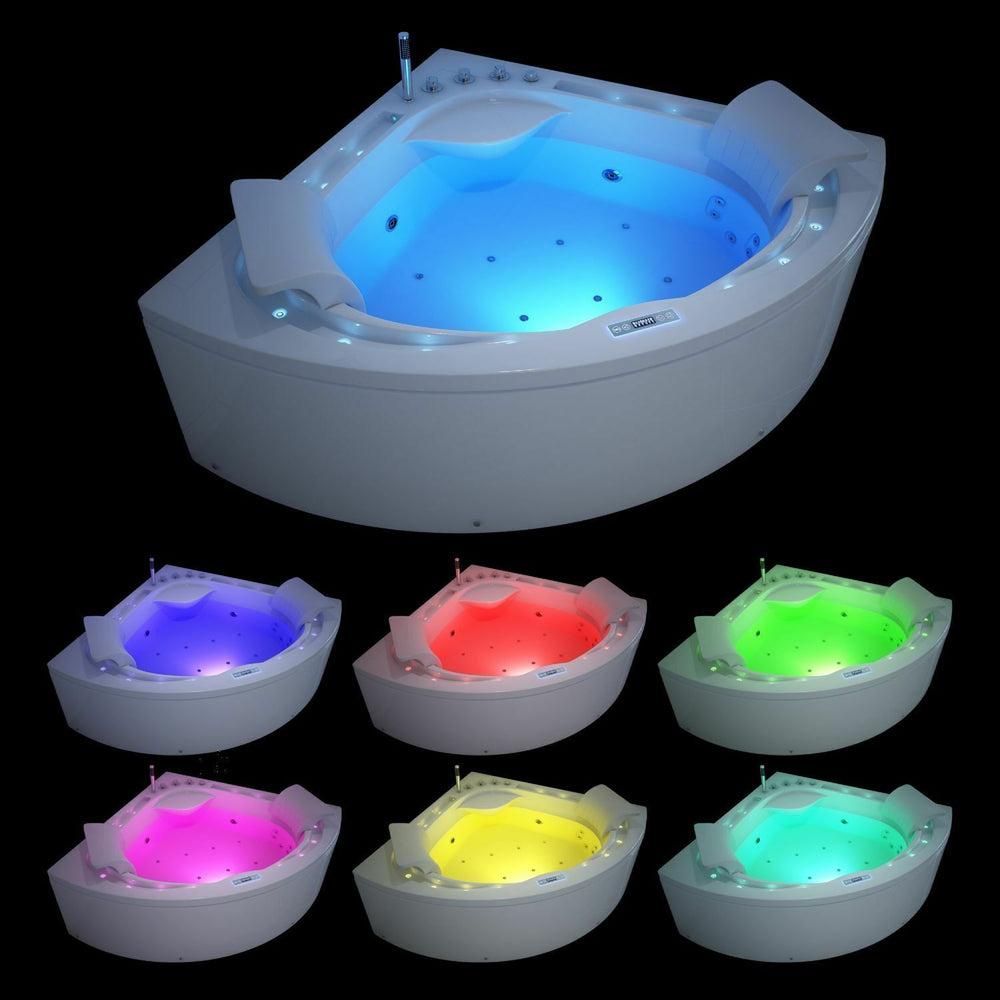 Luxus LED Whirlpool Badewanne SET 160x160cm +Hydrojet +Heizung +Ozon Modell 2024 a Bild 1