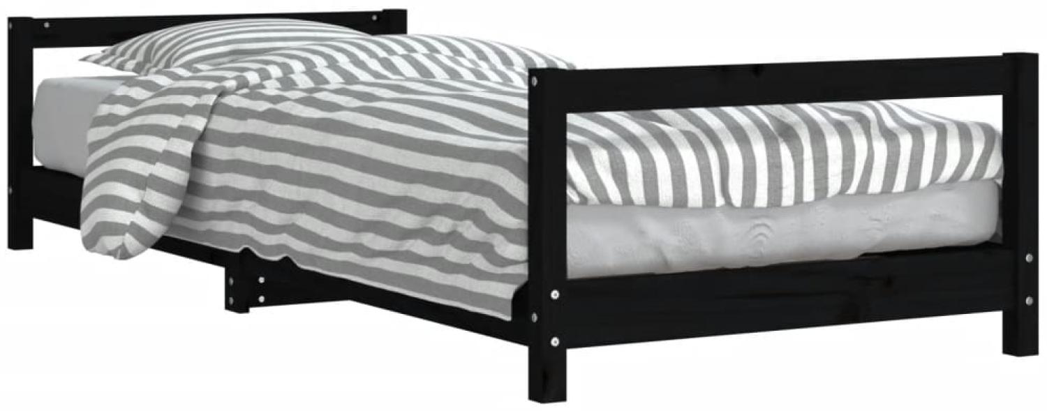 vidaXL Kinderbett Schwarz 90x190 cm Massivholz Kiefer 834404 Bild 1
