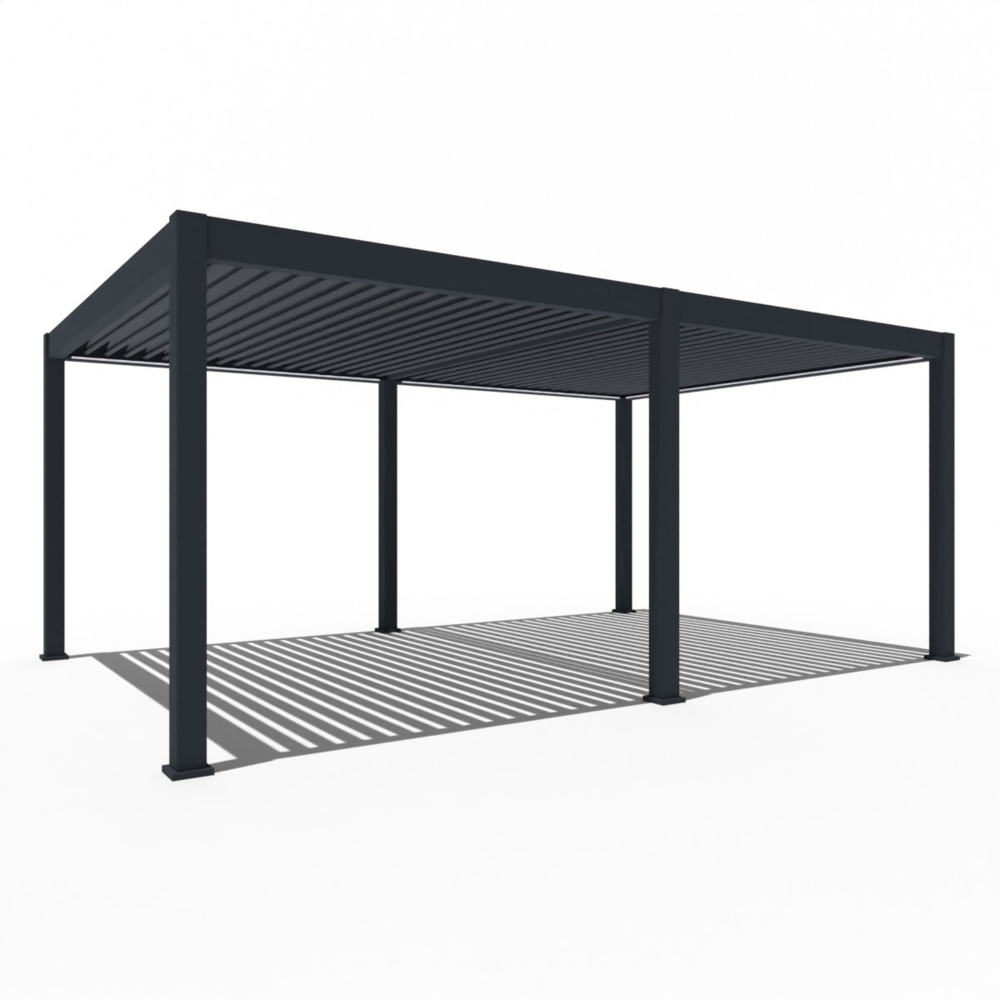 Weide E-Deluxe Plus | elektrische Pergola mit LED | Voll Aluminium | 4x6 M | motorisiertes Lamellendach anthrazit Bild 1