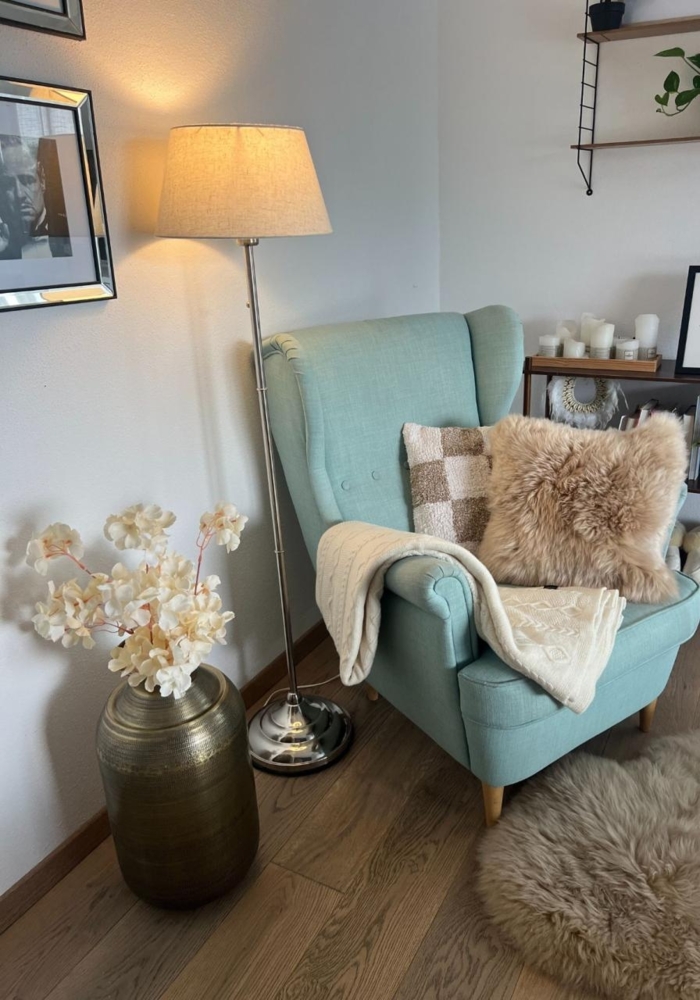 Lammfellkissen Merino Beige mit Inlett Bild 1