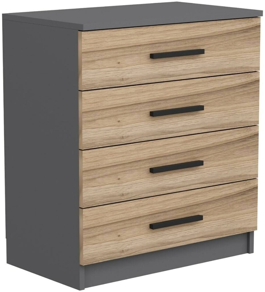 Dmora Kommode Kalmaegi, Mehrzweckkommode, Schlafzimmerkommode, Schrank mit Schubladen, 70x79 h42 cm, Nussbaum Bild 1