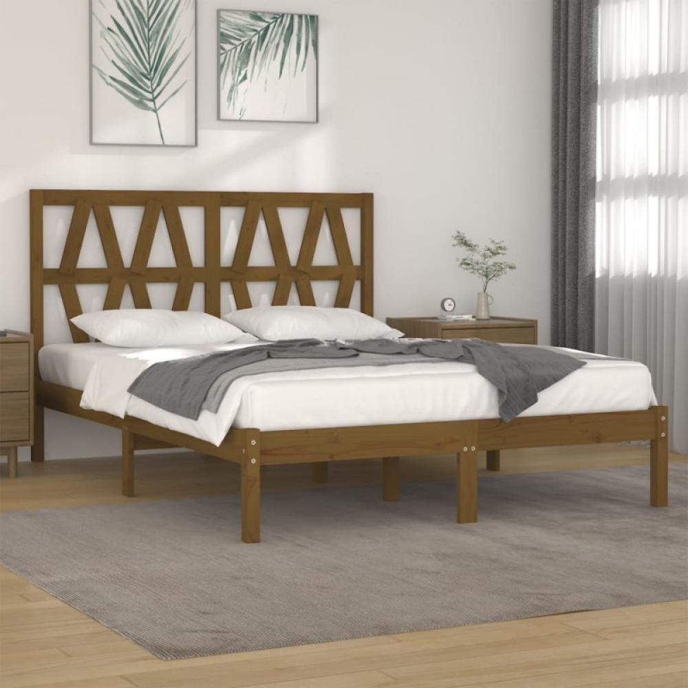 Massivholzbett Honigbraun Kiefer 150x200 cm 5FT King Size [3104006] Bild 1