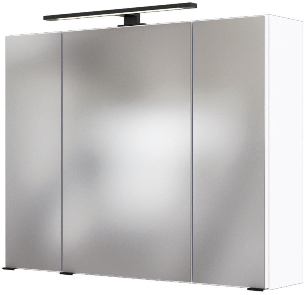 LED- Spiegelschrank 80 cm MANLY-03 weiß B/H/T: 80/64/20 cm Bild 1