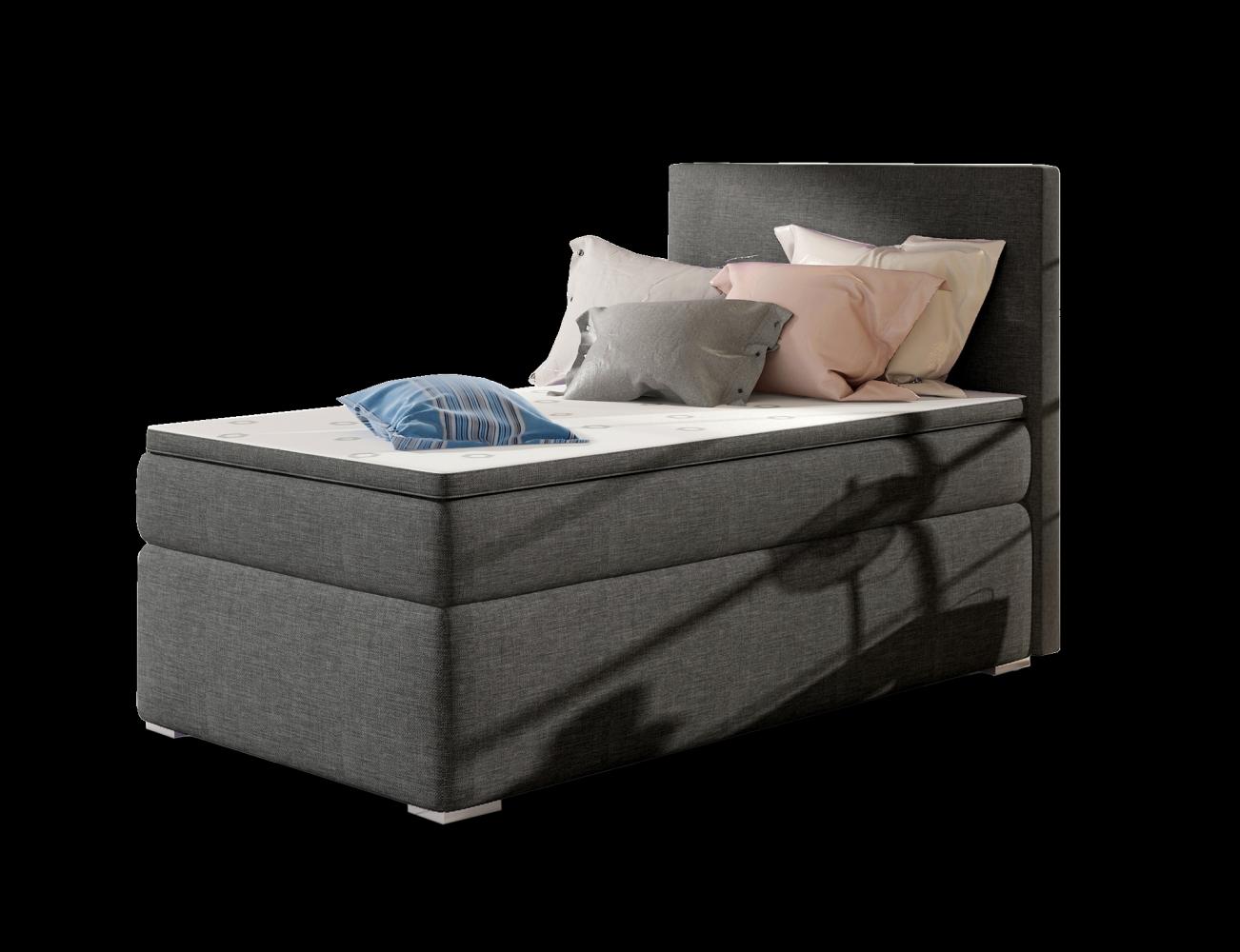 Rocco 90x200, Boxspring Bett, Grau Bild 1