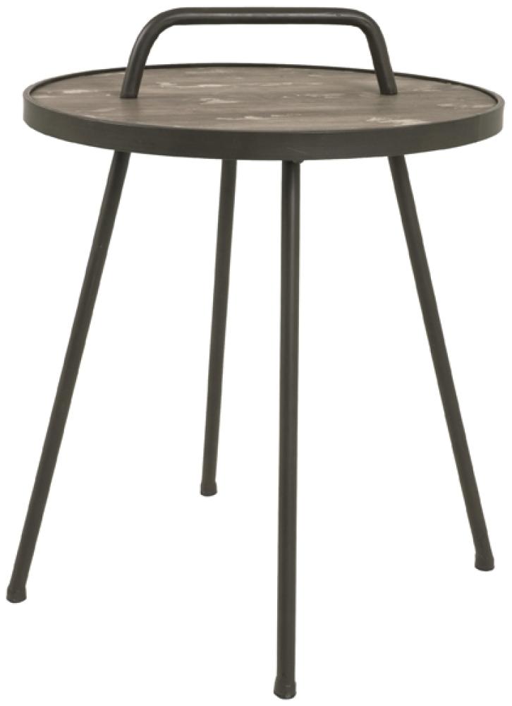 Beistelltisch >Bali< in schwarz-vintage aus Metall, Massivholz, MDF - 65cm (H) Bild 1