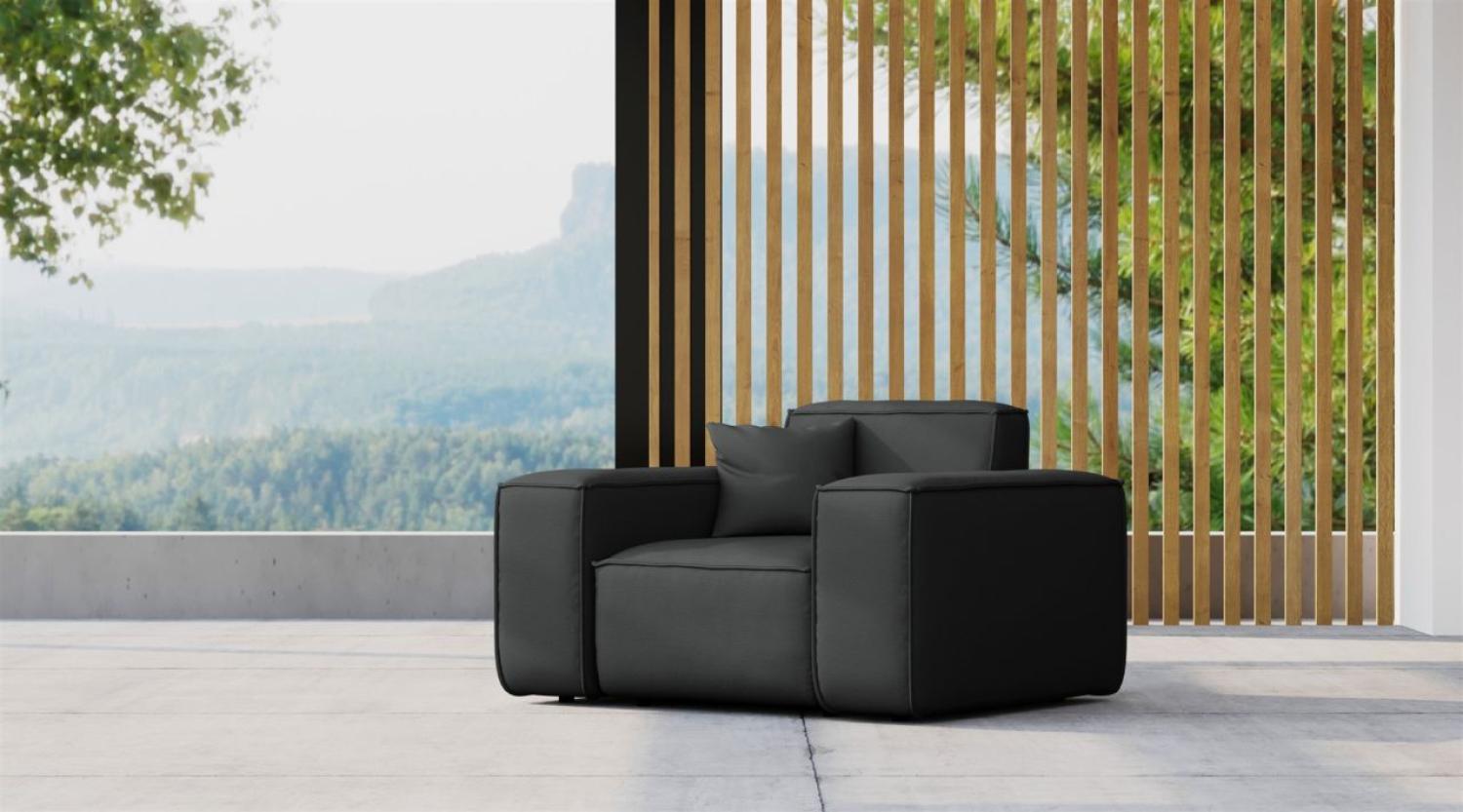 Gartensessel Sessel Loungsessel SUMMER wetterfester Stoff NXL Schwarz Bild 1