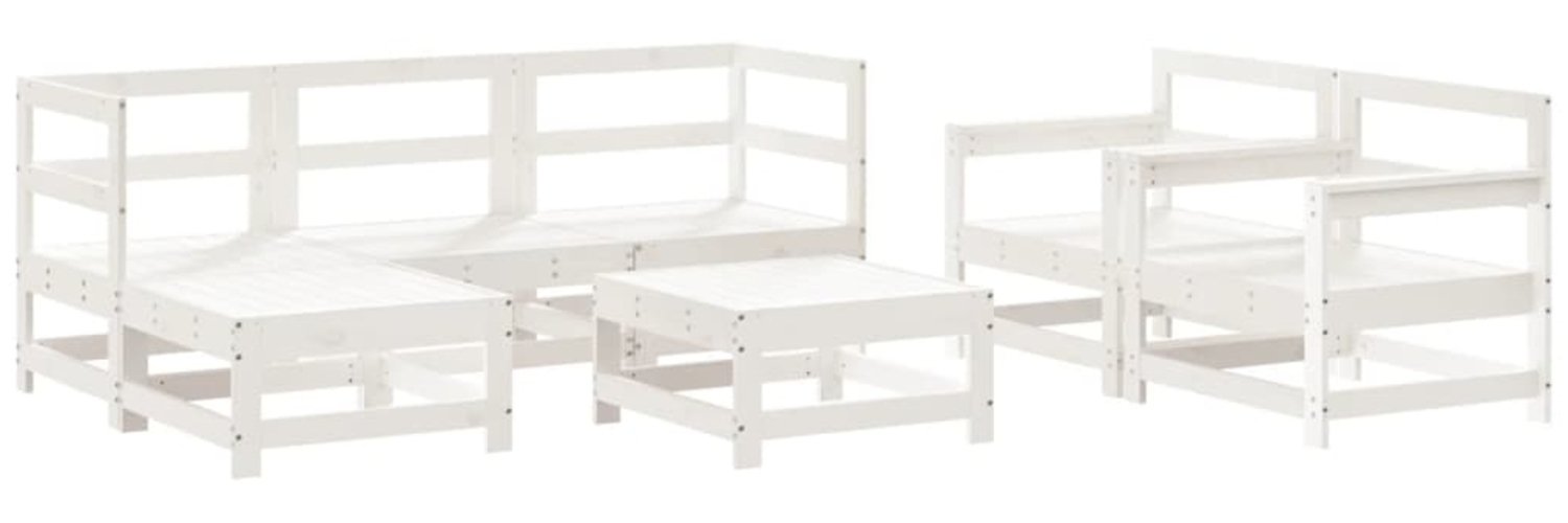 vidaXL 7-tlg. Garten-Lounge-Set Weiß Massivholz Kiefer 3186243 Bild 1