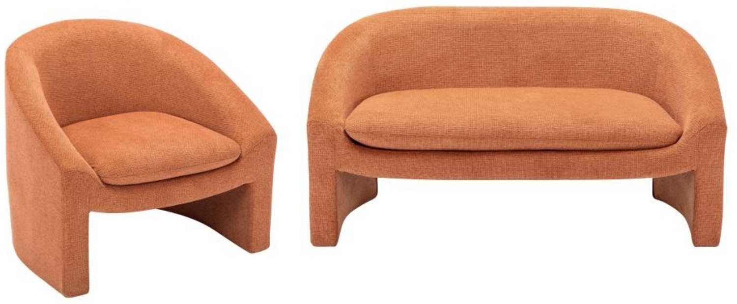 Vente-unique - Sofa 2-Sitzer & Sessel - Stoff - Terracotta - OSSANA Bild 1