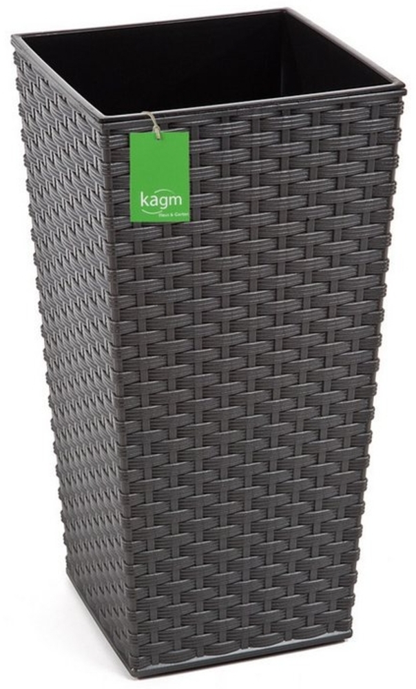 KAGM Pflanzkübel Blumenkübel Blumentopf in Rattan-Optik Pflanzgefäß (inkl. Pflanzeinsatz) Bild 1