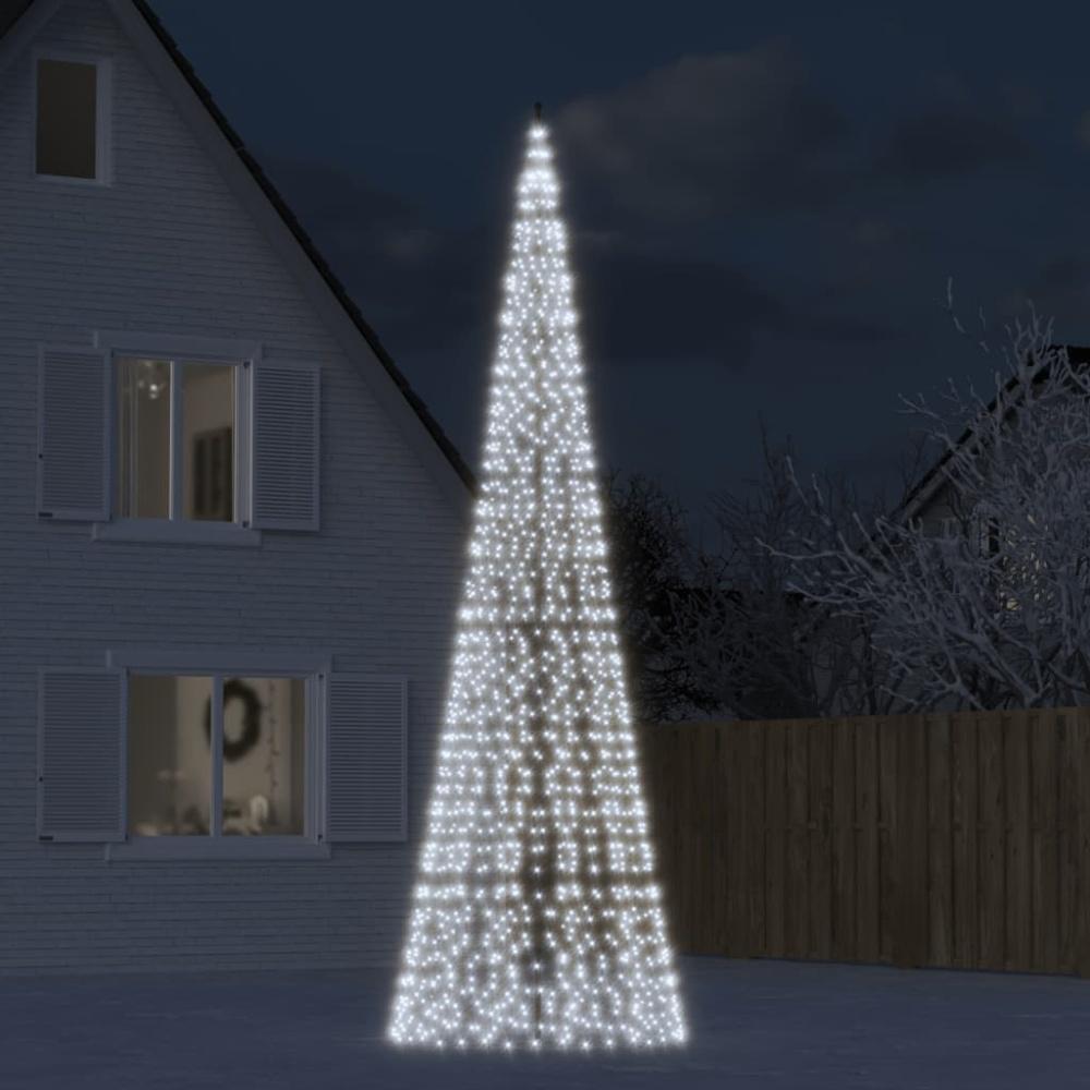 vidaXL LED-Weihnachtsbaum für Fahnenmast 1534 LEDs Kaltweiß 500 cm 358117 Bild 1