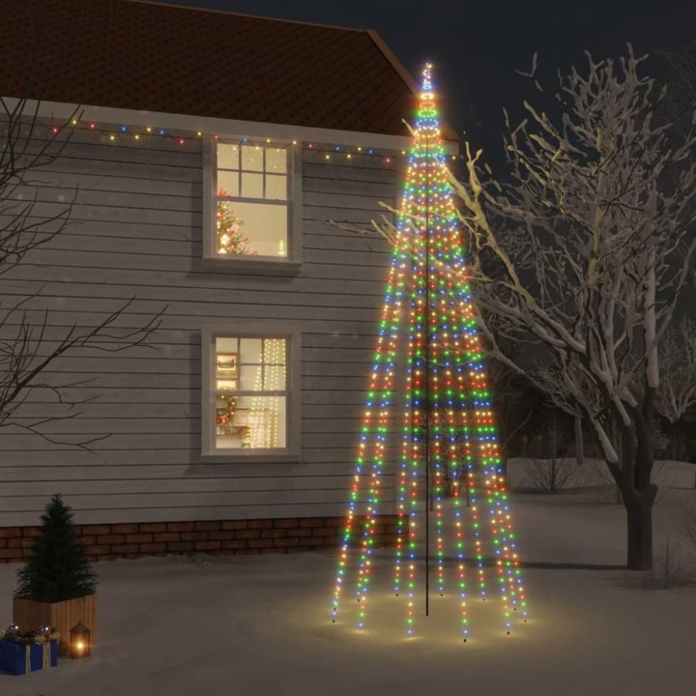 vidaXL Weihnachtsbaum mit Erdnägeln Mehrfarbig 732 LEDs 500 cm 343560 Bild 1