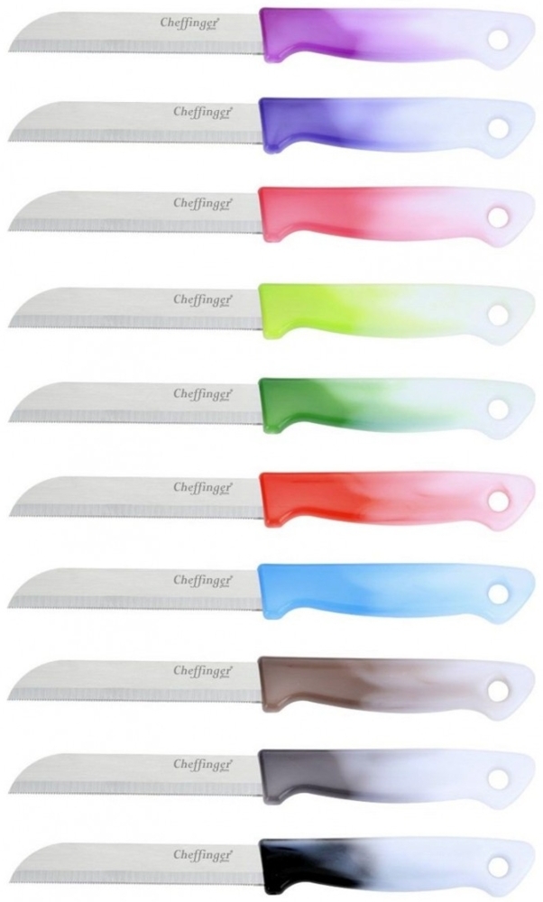 10er Set Cheffinger Messer-Set Küchenmesser Kochmesser CF-MKS bunt Bild 1