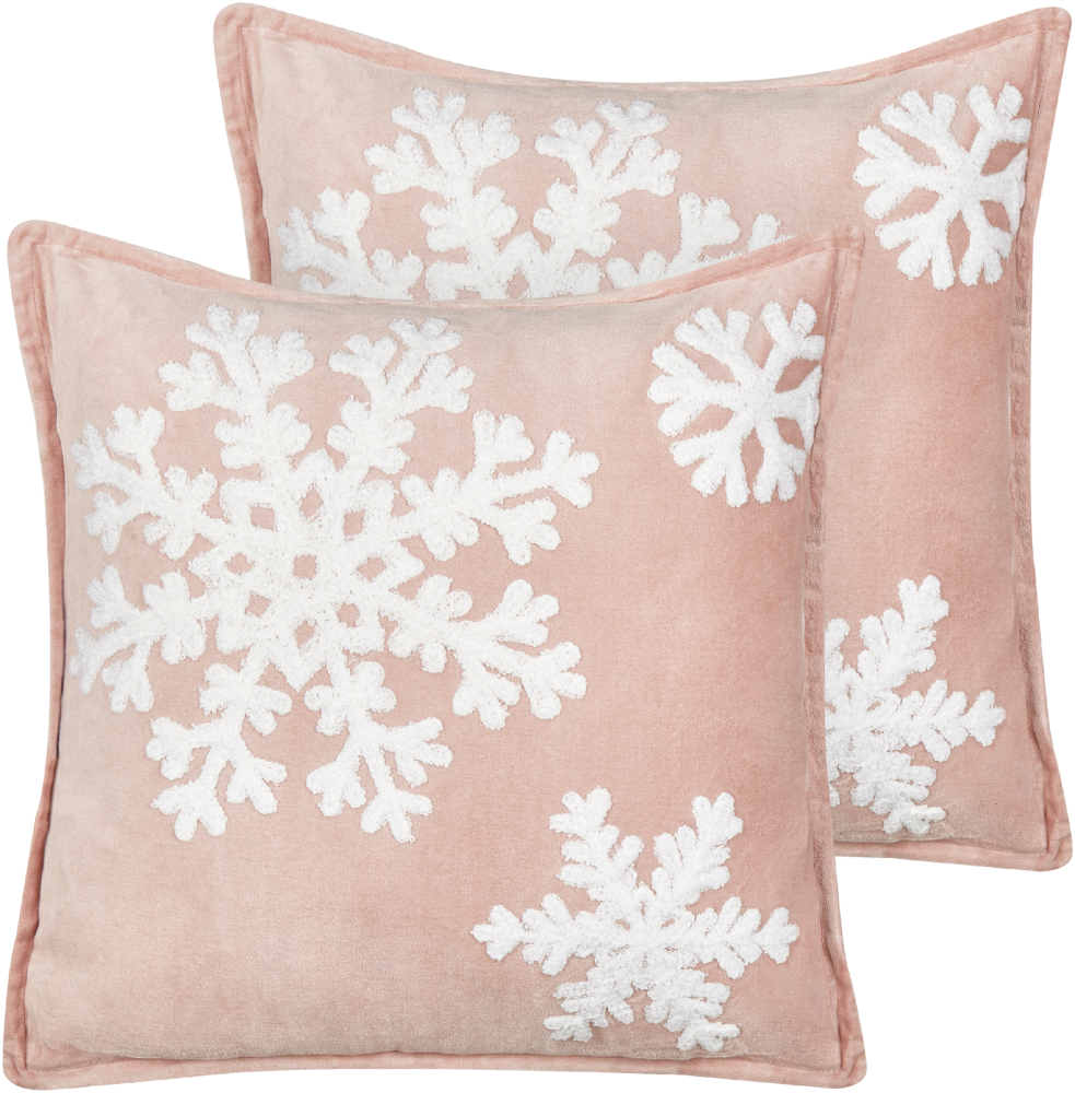 Kissen 2er Set MURRAYA Baumwolle 45 x 45 cm Abstrakt Rosa Bild 1