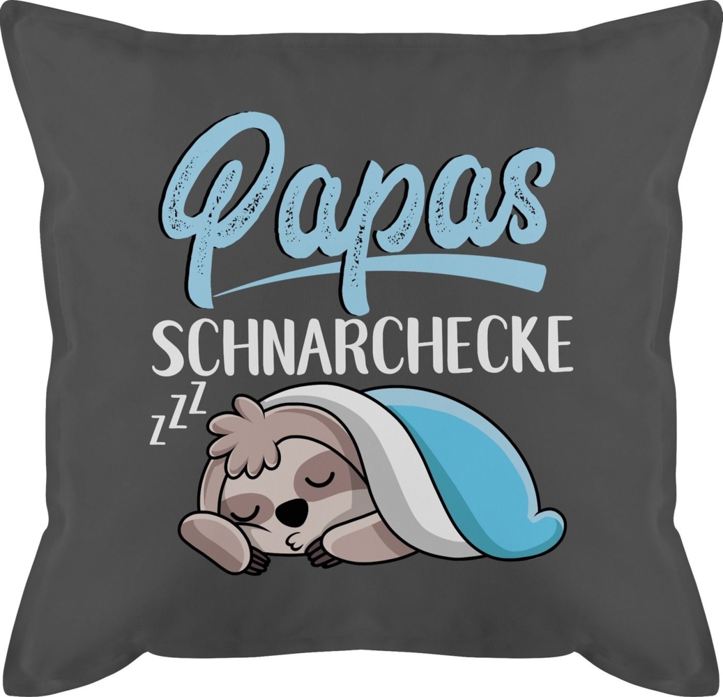 Shirtracer Dekokissen Papas Schnarchecke mit Faultier - weiß, Vatertagsgeschenk Kissen Bild 1